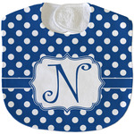 Polka Dots Velour Baby Bib w/ Initial