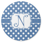 Polka Dots Round Rubber Backed Coaster (Personalized)