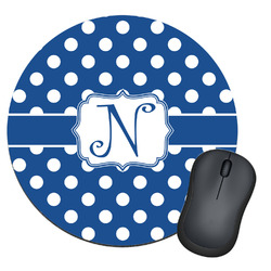 Polka Dots Round Mouse Pad (Personalized)