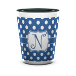 Polka Dots Ceramic Shot Glass - 1.5 oz - Two Tone - Single (Personalized)