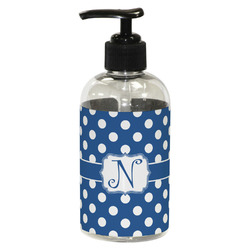 Polka Dots Plastic Soap / Lotion Dispenser (8 oz - Small - Black) (Personalized)