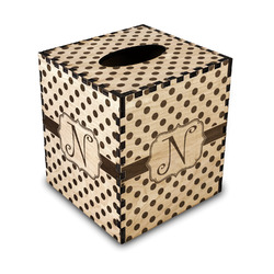 Polka Dots Wood Tissue Box Cover (Personalized)