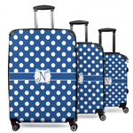 Polka Dots 3 Piece Luggage Set - 20" Carry On, 24" Medium Checked, 28" Large Checked (Personalized)