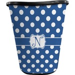 Polka Dots Waste Basket - Single Sided (Black) (Personalized)