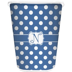 Polka Dots Waste Basket - Double Sided (White) (Personalized)