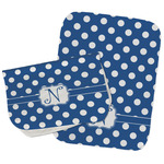 Polka Dots Burp Cloths - Fleece - Set of 2 w/ Initial