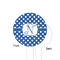 Polka Dots White Plastic 4" Food Pick - Round - Single Sided - Front & Back