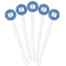 Polka Dots White Plastic 5.5" Stir Stick - Fan View