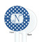 Polka Dots White Plastic 5.5" Stir Stick - Single Sided - Round - Front & Back