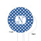 Polka Dots White Plastic 6" Food Pick - Round - Single Sided - Front & Back