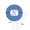 Polka Dots White Plastic 7" Stir Stick - Single Sided - Round - Front & Back