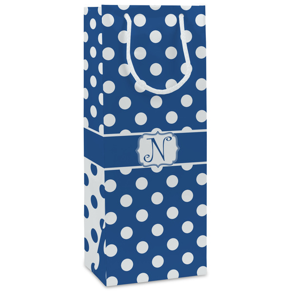 Custom Polka Dots Wine Gift Bags - Gloss (Personalized)