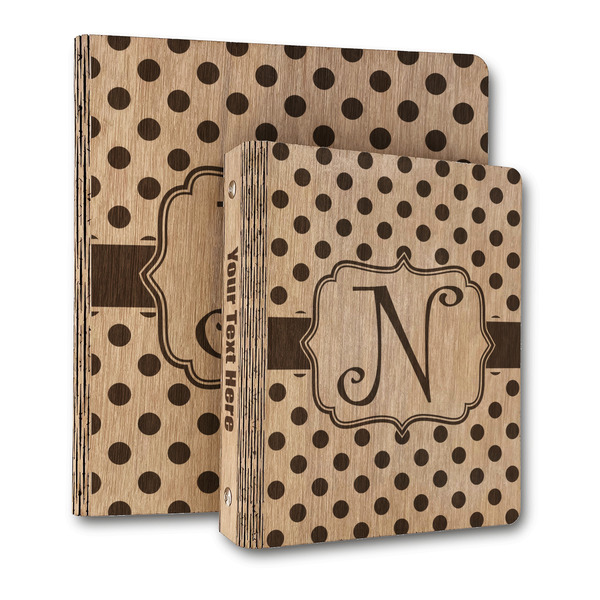 Custom Polka Dots Wood 3-Ring Binder (Personalized)