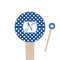 Polka Dots Wooden 4" Food Pick - Round - Closeup