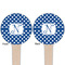 Polka Dots Wooden 4" Food Pick - Round - Double Sided - Front & Back