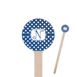 Polka Dots 7.5" Round Wooden Stir Sticks - Single Sided (Personalized)