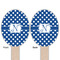 Polka Dots Wooden Food Pick - Oval - Double Sided - Front & Back