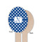 Polka Dots Wooden Food Pick - Oval - Single Sided - Front & Back