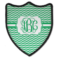 Zig Zag Iron On Shield Patch B w/ Monogram