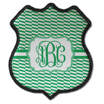 Zig Zag Iron On Shield Patch C w/ Monogram