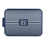 Zig Zag Aluminum Baking Pan with Navy Lid (Personalized)