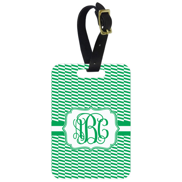 Custom Zig Zag Metal Luggage Tag w/ Monogram