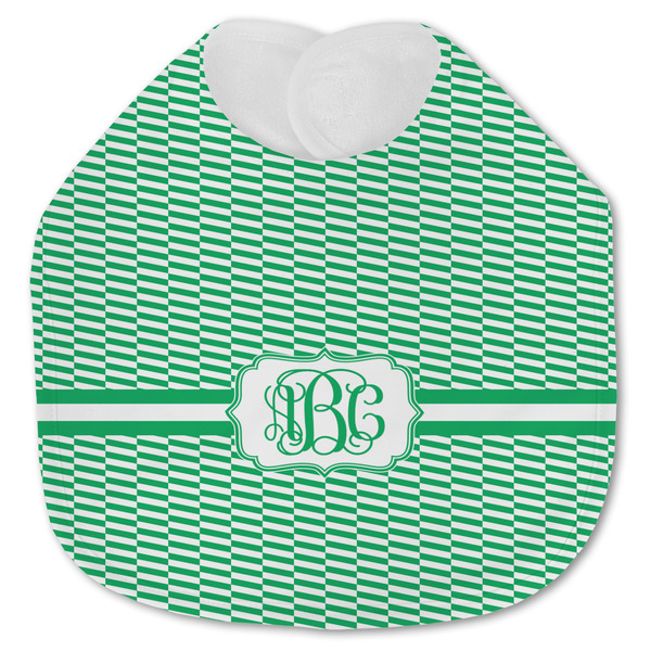 Custom Zig Zag Jersey Knit Baby Bib w/ Monogram