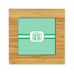 Zig Zag Bamboo Trivet with Ceramic Tile Insert (Personalized)