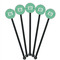 Zig Zag Black Plastic 5.5" Stir Stick - Round - Fan View