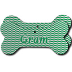 Zig Zag Ceramic Dog Ornament - Front & Back w/ Monogram