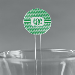 Zig Zag 7" Round Plastic Stir Sticks - Clear (Personalized)