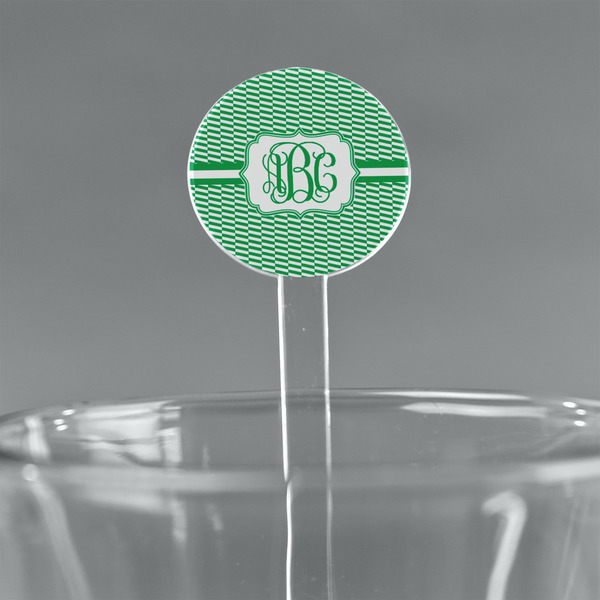 Custom Zig Zag 7" Round Plastic Stir Sticks - Clear (Personalized)