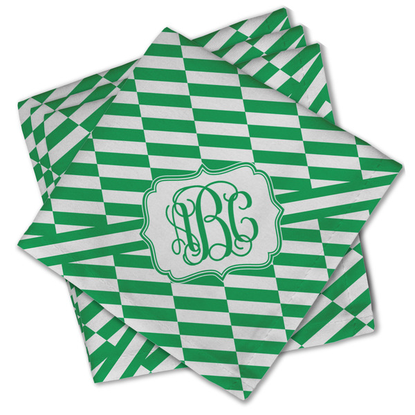 Custom Zig Zag Cloth Cocktail Napkins - Set of 4 w/ Monogram