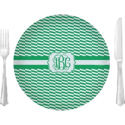 Zig Zag Glass Lunch / Dinner Plate 10" (Personalized)