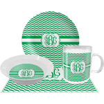 Zig Zag Dinner Set - Single 4 Pc Setting w/ Monograms