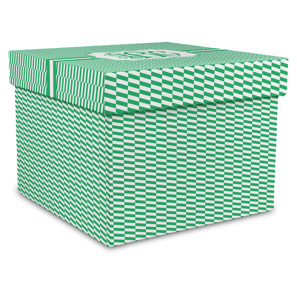 Custom Zig Zag Gift Box with Lid - Canvas Wrapped - X-Large (Personalized)