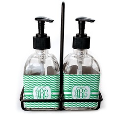 Zig Zag Glass Soap & Lotion Bottle Set (Personalized)