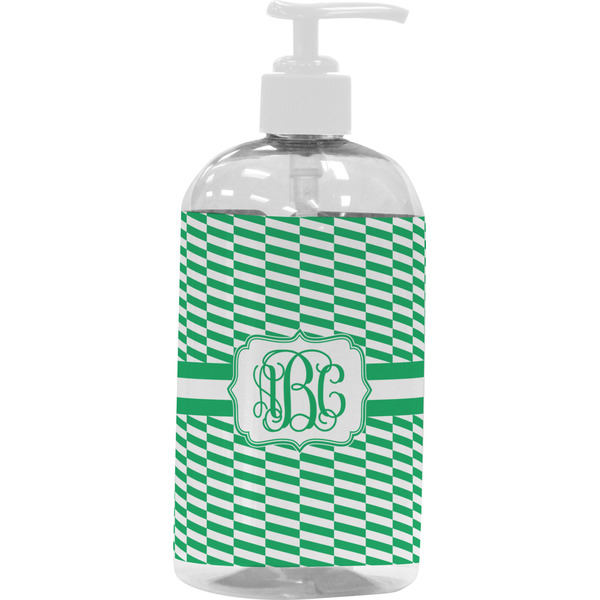 Custom Zig Zag Plastic Soap / Lotion Dispenser (16 oz - Large - White) (Personalized)