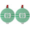 Zig Zag Metal Ball Ornament - Front and Back