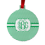 Zig Zag Metal Ball Ornament - Double Sided w/ Monogram