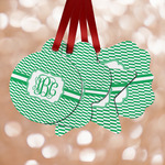 Zig Zag Metal Ornaments - Double Sided w/ Monogram