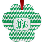 Zig Zag Metal Paw Ornament - Double Sided w/ Monogram