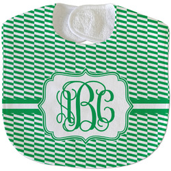 Zig Zag Velour Baby Bib w/ Monogram