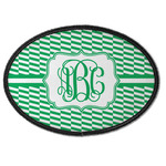 Zig Zag Iron On Oval Patch w/ Monogram