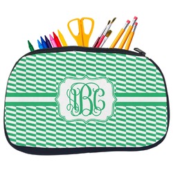 Zig Zag Neoprene Pencil Case - Medium w/ Monogram