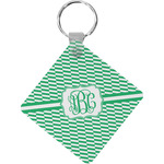 Zig Zag Diamond Plastic Keychain w/ Monogram