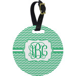 Zig Zag Plastic Luggage Tag - Round (Personalized)