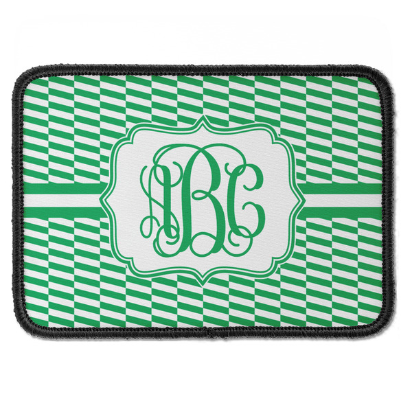 Custom Zig Zag Iron On Rectangle Patch w/ Monogram