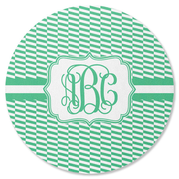 Custom Zig Zag Round Rubber Backed Coaster (Personalized)