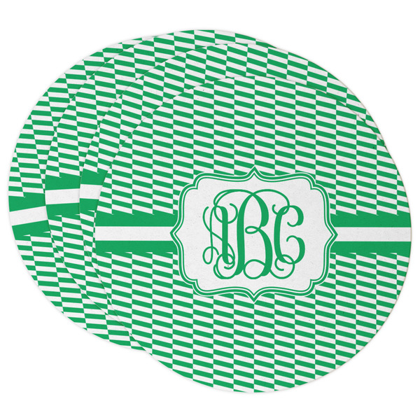 Custom Zig Zag Round Paper Coasters w/ Monograms